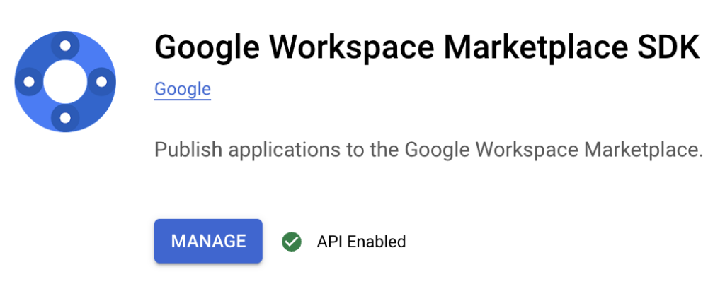 Google Workspace Marketplace SDK